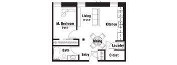 A1 Floor Plan at Riverpoint Lofts, Iowa   