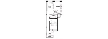 A3 Floor Plan at Riverpoint Lofts, Des Moines, 50309  