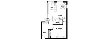 A7 Floor Plan at Riverpoint Lofts, Des Moines Iowa   