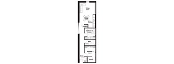 B2 Floor Plan at Riverpoint Lofts, Des Moines Iowa   