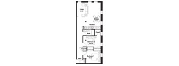 B3 Floor Plan at Riverpoint Lofts, Des Moines, IA 50309  