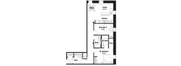 C1 Floor Plan at Riverpoint Lofts, Des Moines, 50309  