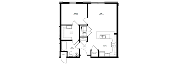 A black and white image of a floor plan for a house.