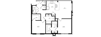 A black and white image of a house floor plan.