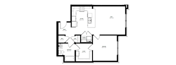 A black and white image of a house floor plan.