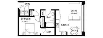A10 1Bed 1Bath at Spaulding Lofts Apartments, Iowa, 50112