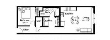 A2 1Bed 1Bath-A at Spaulding Lofts Apartments, Grinnell, Iowa