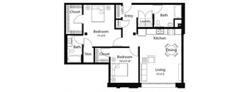 C10 2Bed 2Bath-A at Spaulding Lofts Apartments, Grinnell, IA