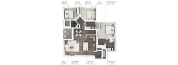 The C1 floor plan at Stonegate Crossing in Clive, Iowa with 3 bedrooms and 2 bathrooms.