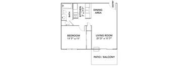 1 bed 1 bath B at Sutton Hill Apartments, IOWA, 50320