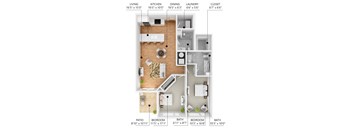 A diagram of a house showing the layout of the rooms.