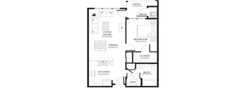 A black and white image of a floor plan for a house.