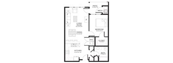 A black and white floor plan of a house with labeled rooms.