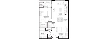 A black and white image of a floor plan for a house.