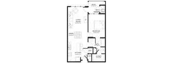 A black and white image of a floor plan for a house.