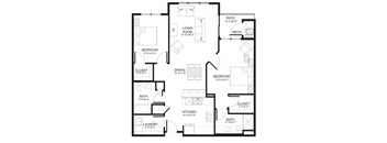 A black and white image of a floor plan for a house.