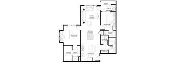 A black and white image of a floor plan for a house.