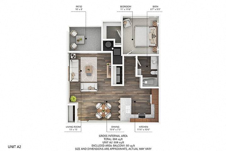 1 bedroom 1 bath at Stonegate Crossing Apartments, Clive, IA