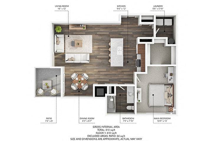 1 bedroom 1 bath D at Stonegate Crossing Apartments, IOWA