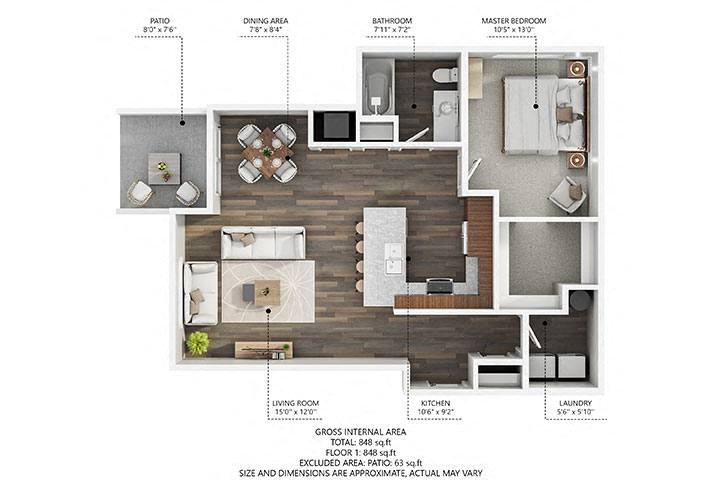 1 bedroom 1 bath K at Stonegate Crossing Apartments, IOWA