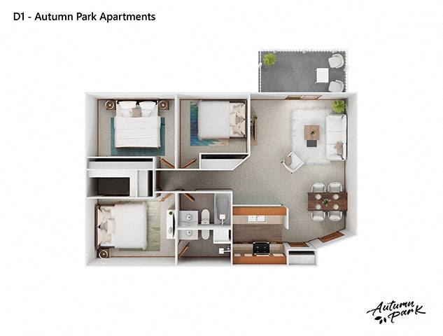 D1 Floor Plan at Autumn Park, Sioux Falls, SD  