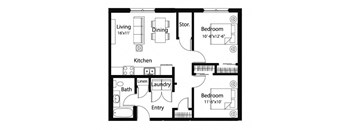 B1 2Bed 1Bath at Spaulding Lofts Apartments, Grinnell, IA