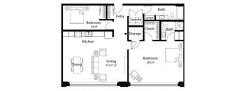 C13 2Bed 2Bath at Spaulding Lofts Apartments, IA, 50112