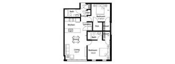C1 2Bed 2Bath at Spaulding Lofts Apartments, Iowa