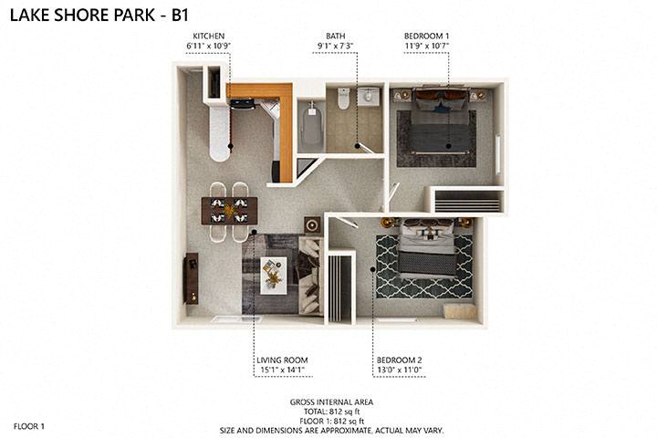 Floor-Plan_B1 at Lake Shore Park, Ankeny, 50021