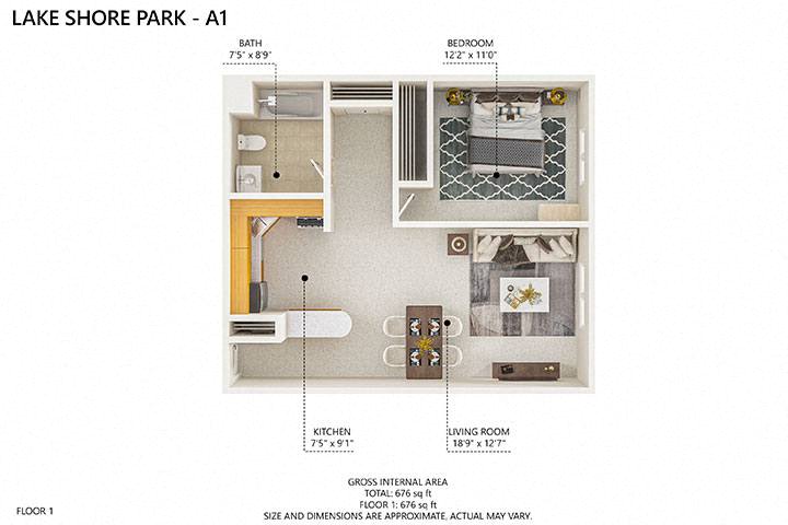 Floor-Plan_A1 at Lake Shore Park, Ankeny, IA