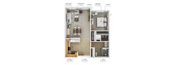 A2-60 Floor Plan at Cornerstone Commons, Iowa  