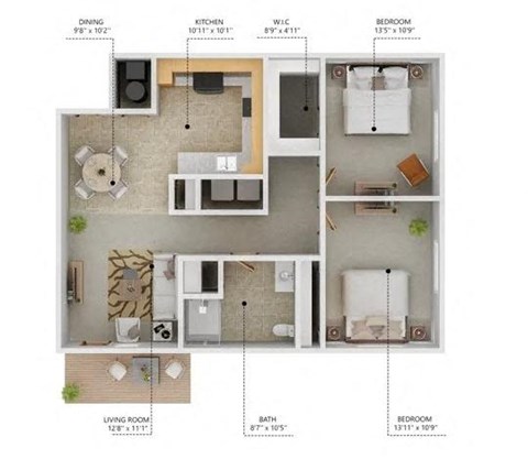 C2-60 Floor Plan at Cornerstone Commons, Johnston Iowa  