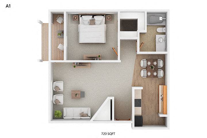 A1 Floor Plan at Creekstone Falls, South Dakota, 57106