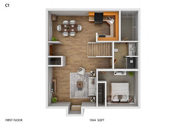C1 Floor Plan at Creekstone Falls, Sioux Falls