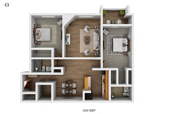 C3 Floor Plan at Creekstone Falls, Sioux Falls, South Dakota