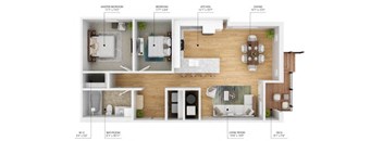 A12 Floor Plan at Level, Des Moines, IA  