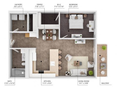 A6 Floor Plan at Level, Des Moines Iowa   