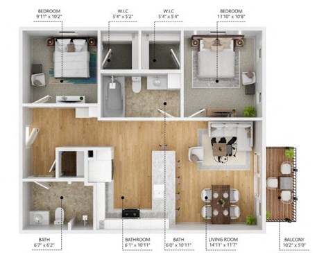 B1 Floor Plan at Level, Des Moines, 50309  