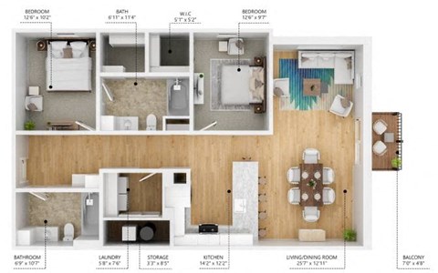 C5 Floor Plan at Level, Des Moines, IA  