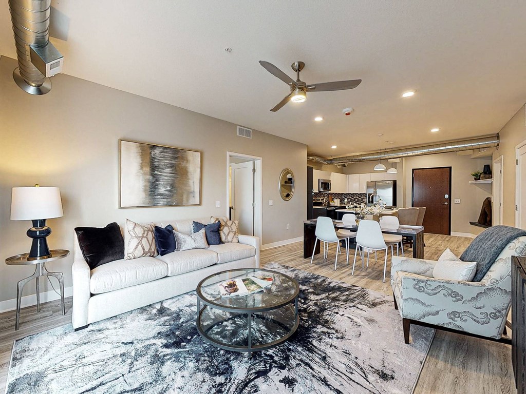Living Room And Kitchen at Linc, Des Moines