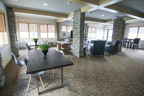 Clubhouse With Expansive Windows at Cedarbrooke Place , Iowa
