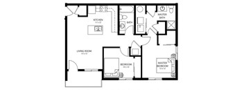 B2 floor plan at Cedarbrooke Place , Norwalk