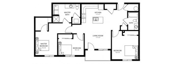 C1  - Income Restricted floor plan at Cedarbrooke Place , Norwalk, 50211