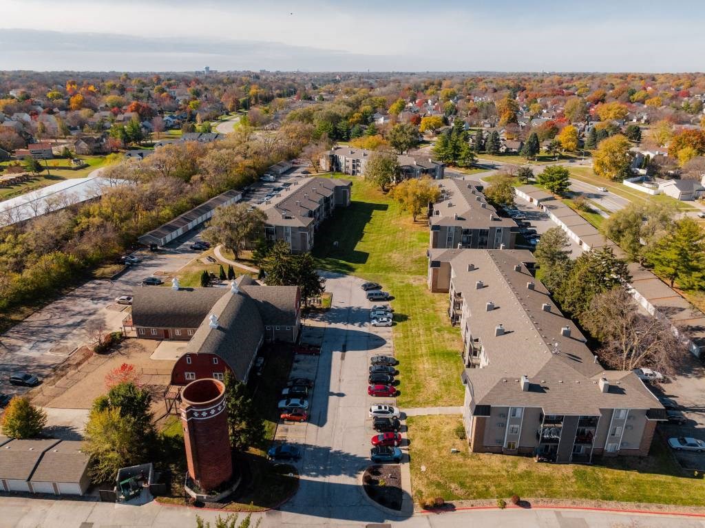 Drone Exterior View at Hamlet Apartments, Iowa, 50265