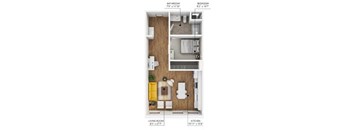 A2 Floor Plan at Plant 1 Lofts, N. Newton, 50208  