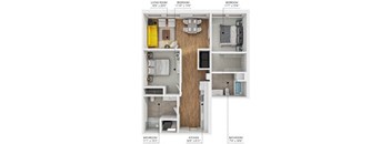 B2 Floor Plan at Plant 1 Lofts, N. Newton, IA  