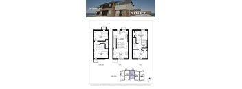 A house plan for a 2-story house with 3 bedrooms and 2 bathrooms.