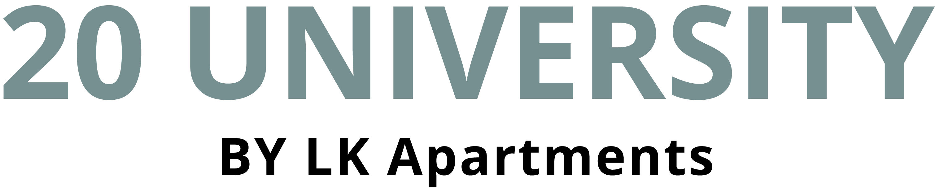 The image displays the text "20 UNIVERSITY" in large, bold letters.