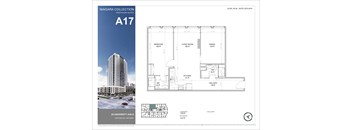 A poster for the Niagara Collection Penthouse Suites shows a floor plan and a picture of the building.