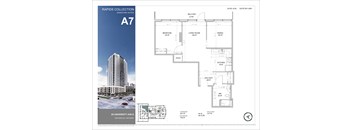 A drawing of a floor plan for the Rapids Collection Signature Suites.